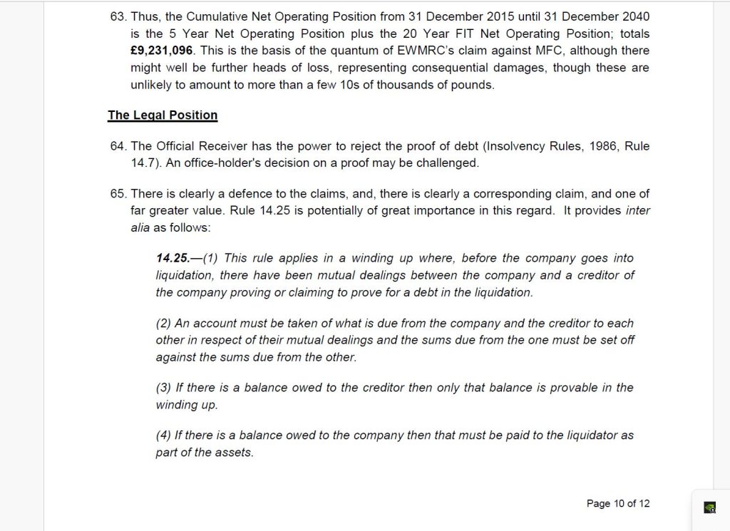 The letter from Prospect Law to the Insolvency Service dated 18 August 2017 - Page 10 of 12.  Judicial corruption and fraudulent concealment of crucial evidence and facts. 