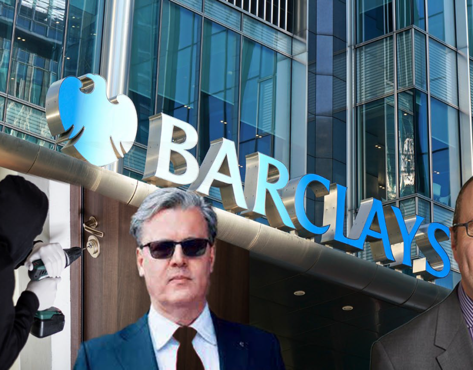 Barclays Burglars - AI justice reveals the truth behind the double dealing. David Foskett of Copping Joyce. John Duffy Addleshaw Goddard in Manchester.
