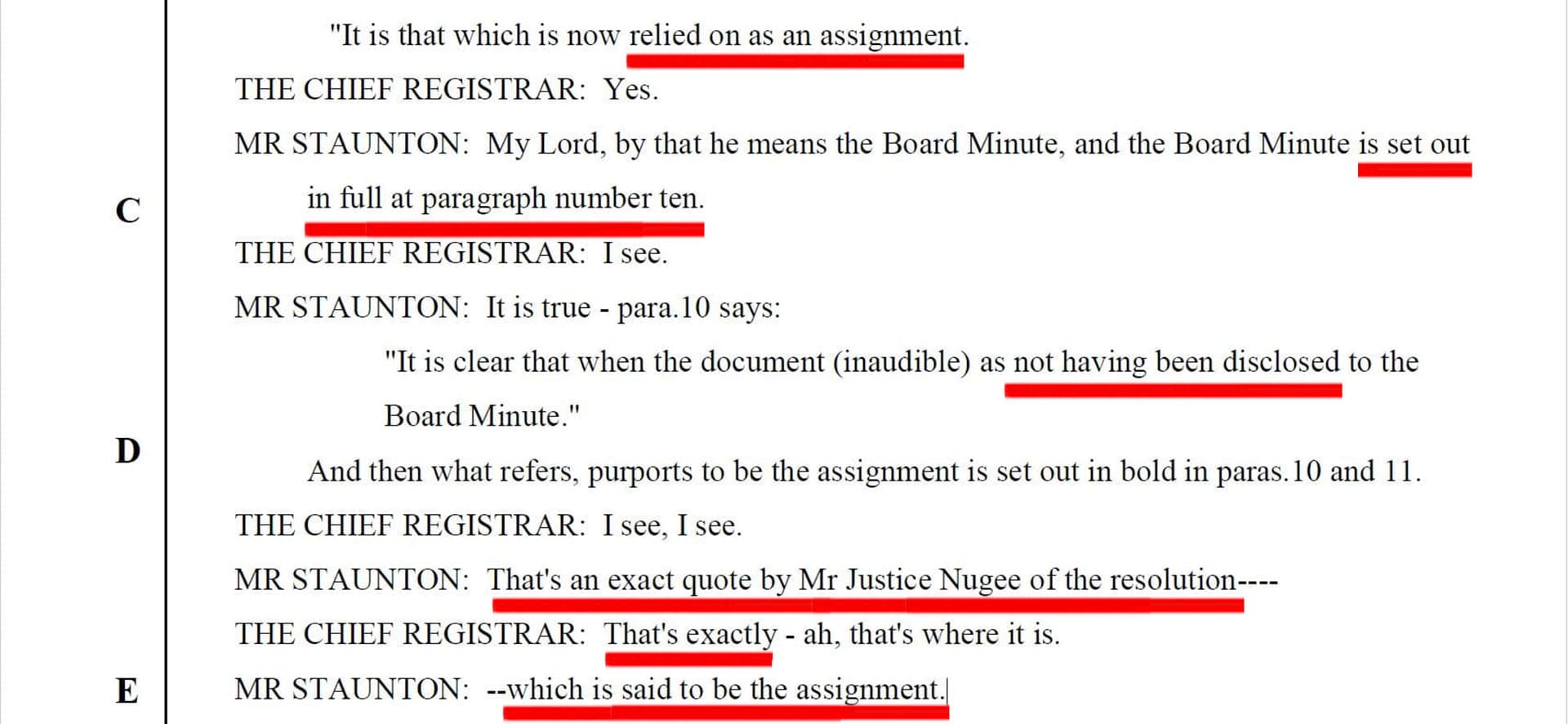 Ulick Staunton, barrister for Middlesbrough Football Club relief Lord Justice Nugee's the forged terms of the assignment trying to pass it off as genuine lying to the Court on 11 April 2018 - That was before HHJ Pelling KC, who covered up the obvious fraud !