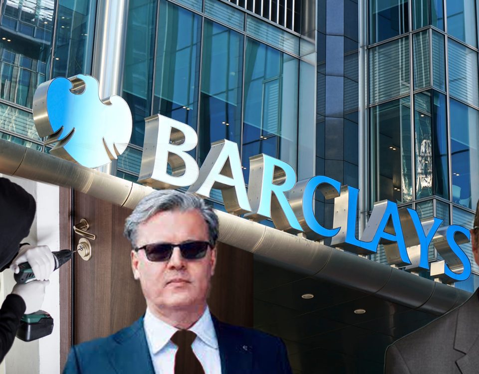Barclays Bank PLC and Addleshaw Goddard LLP are alleged to have embezzled over £353,000 from the account of Perseus Ventures Limited. Pictured: David Foskett the LPA Receiver and right; John Duffy of Addleshaw Goddard LLP