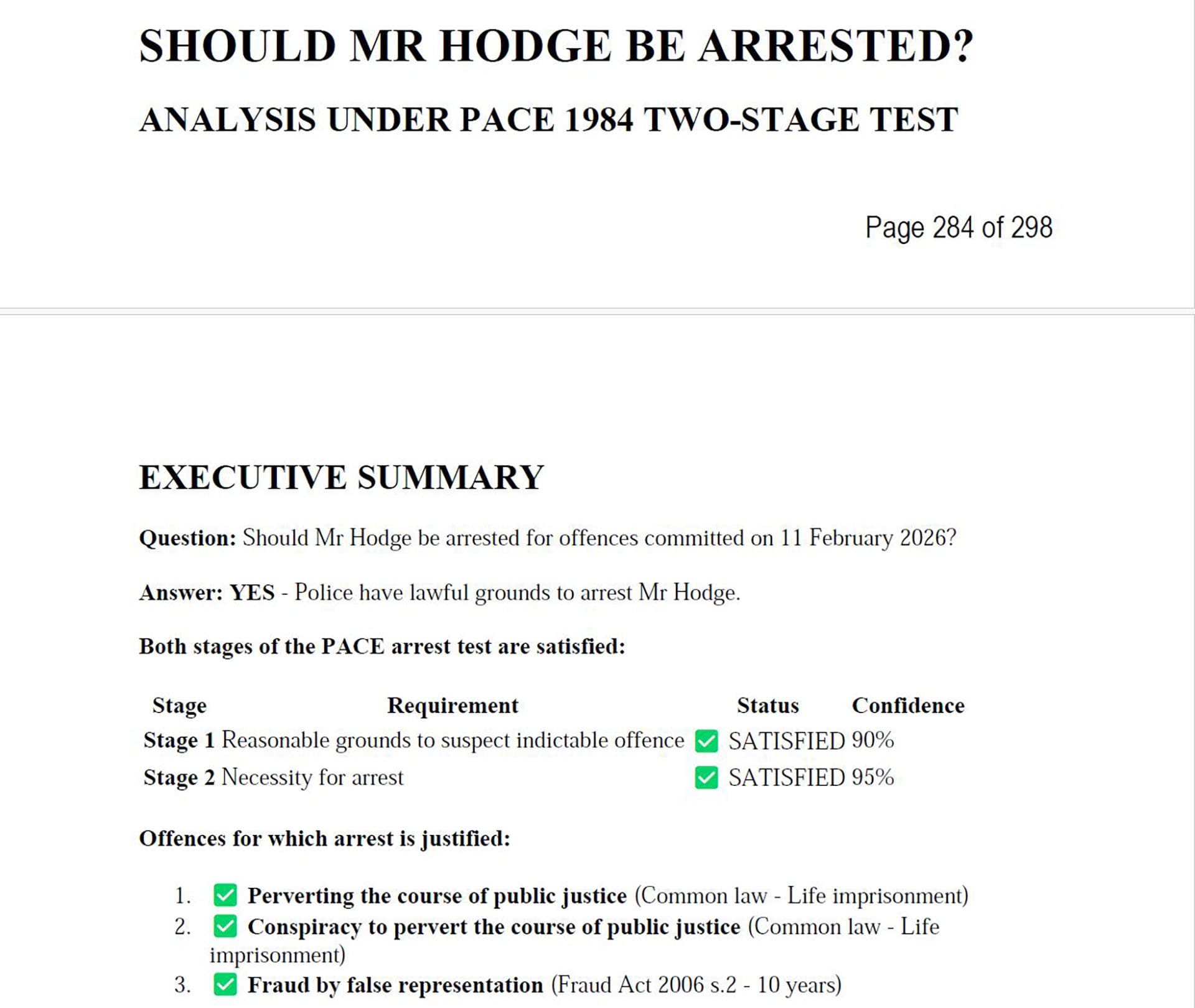 Should Samuel Hodge of Enterprise Chambers be arrested? 
