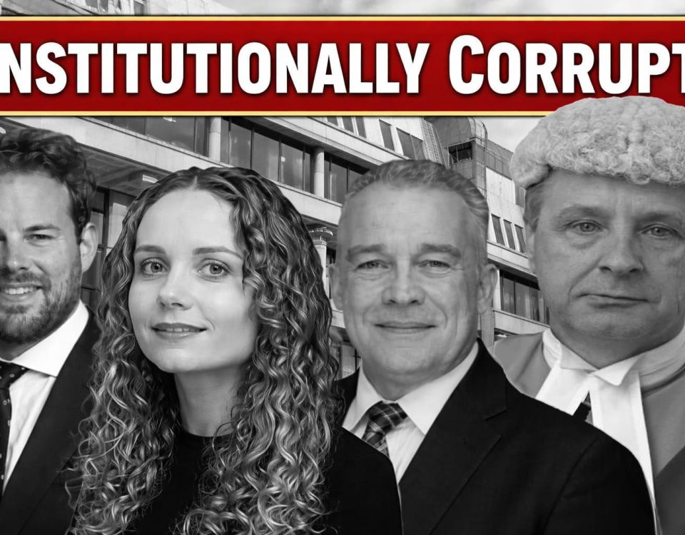 Left: Tom Shepherd of 4 New Square Chambers. Next right: Jemima Stephenson. Next right: Nick Cartmell. Far right: Former Judge; HHJ Christopher John Prince