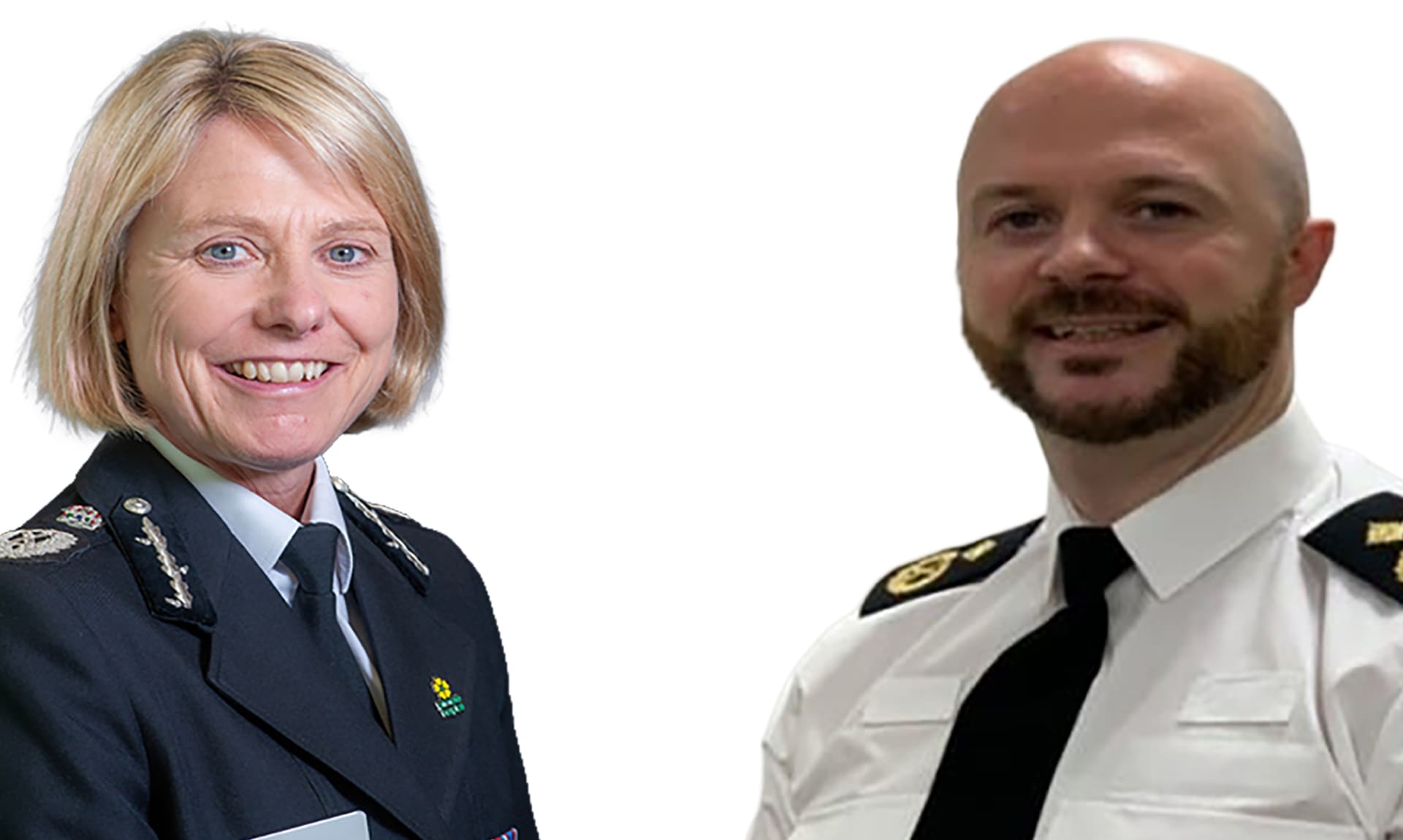 Left: Chief Constable of Northumbria Police; Vanessa Jardin - responsible for Newcastle Crown Court where the serious crimes were committed. Right: Pete O'Docherty - Commissioner of City of London Police