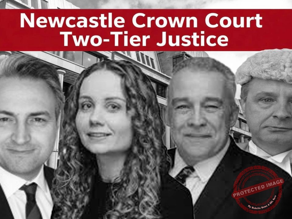 THE SUBJECTS. Left: James Palmer -CPS Crown Prosecutor. Next left: Jemima Stephenson. Next right: Nick Cartmell. Far right: Former Judge HHJ Christopher Prince.